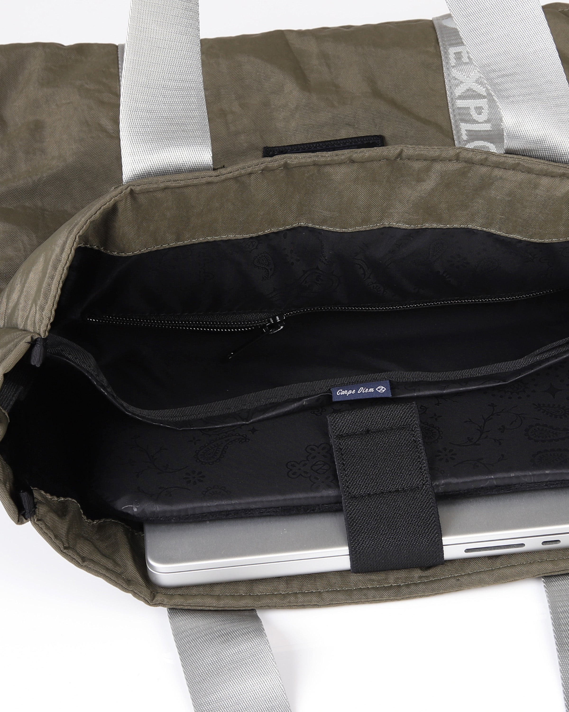 zimego adjustable the tote bag dark olive product detail view image