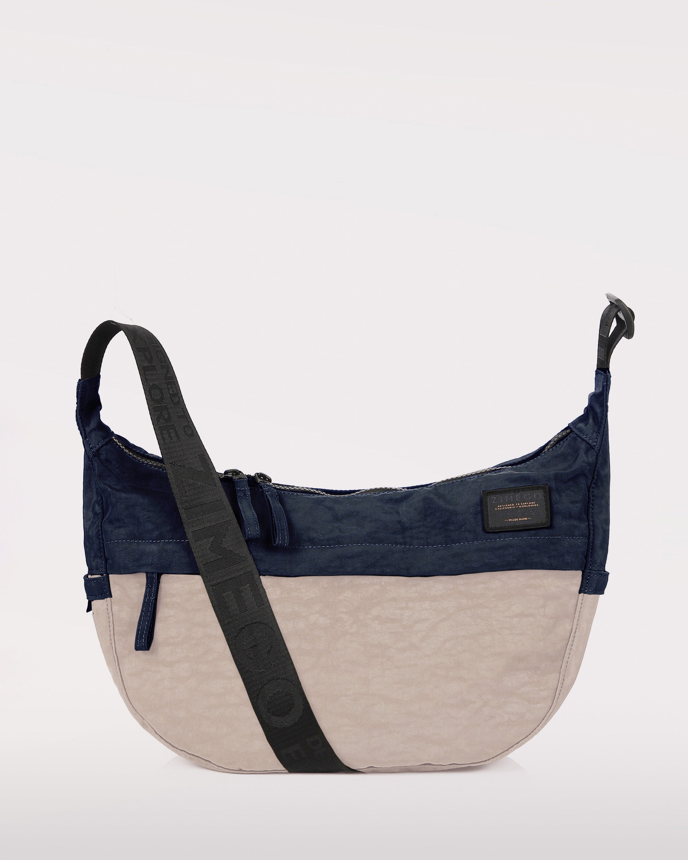 zimego crossbody crescent bag mushroom pink product detail view image