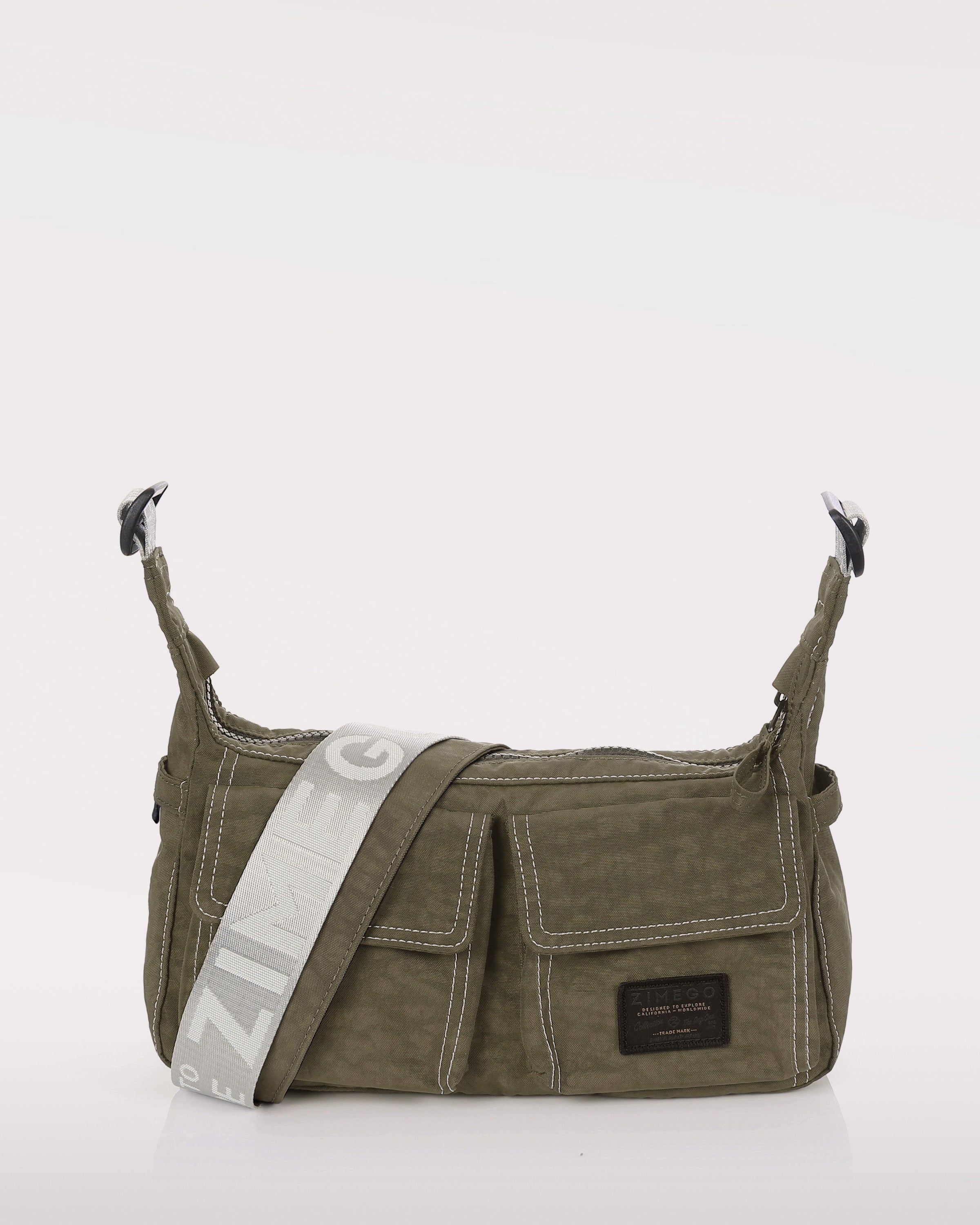 zimego shoulder hobo bag dark olive product detail view image