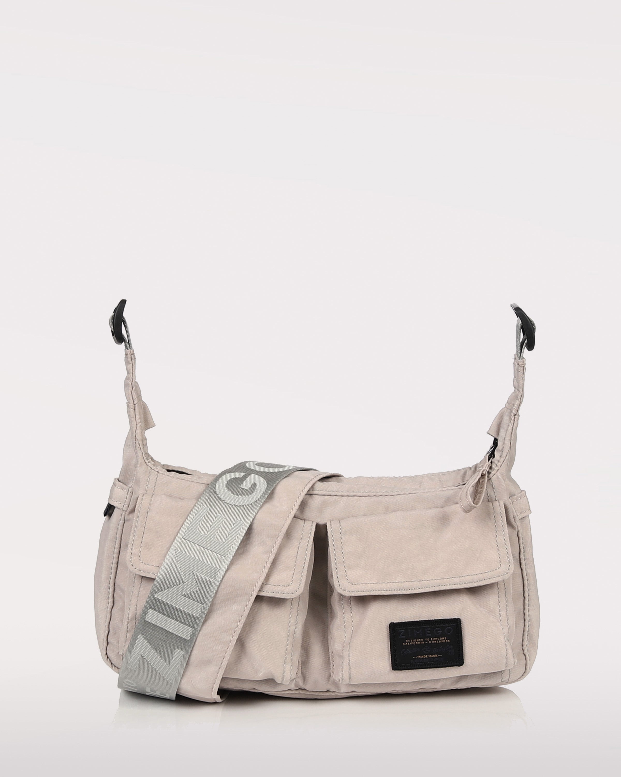 zimego shoulder hobo bag mushroom pink product detail view image