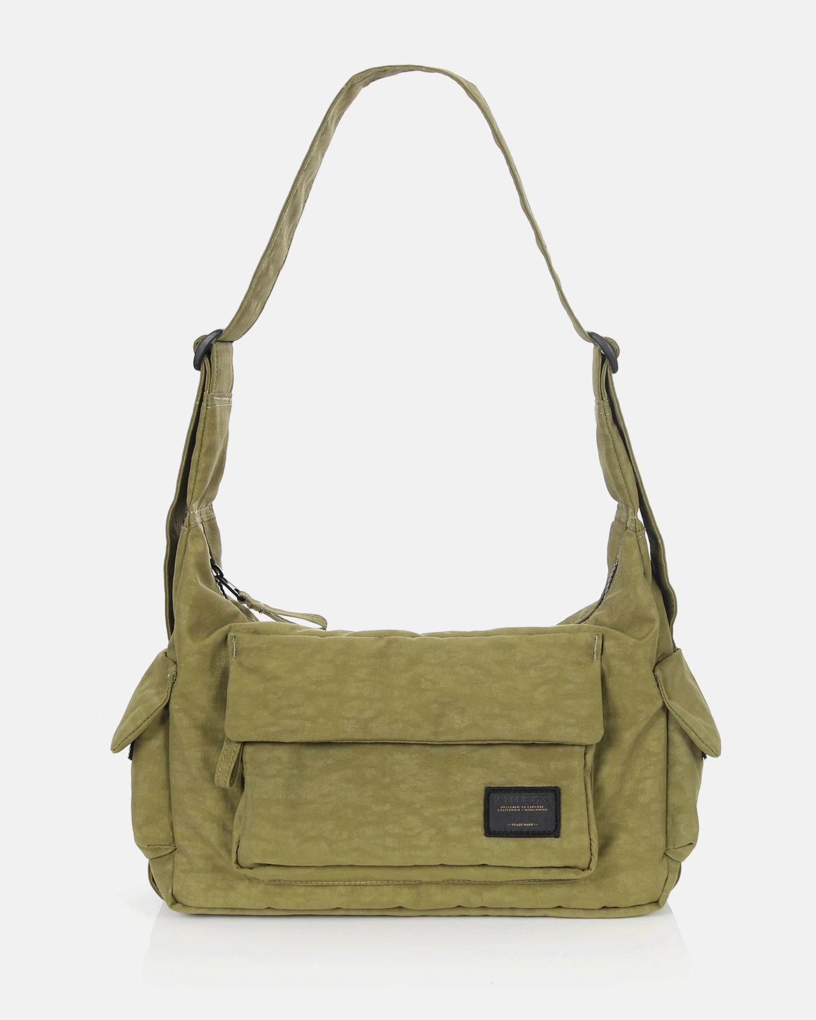 Zimego CARGO Pockets Crescent Bag Crossbody Messenger for Women