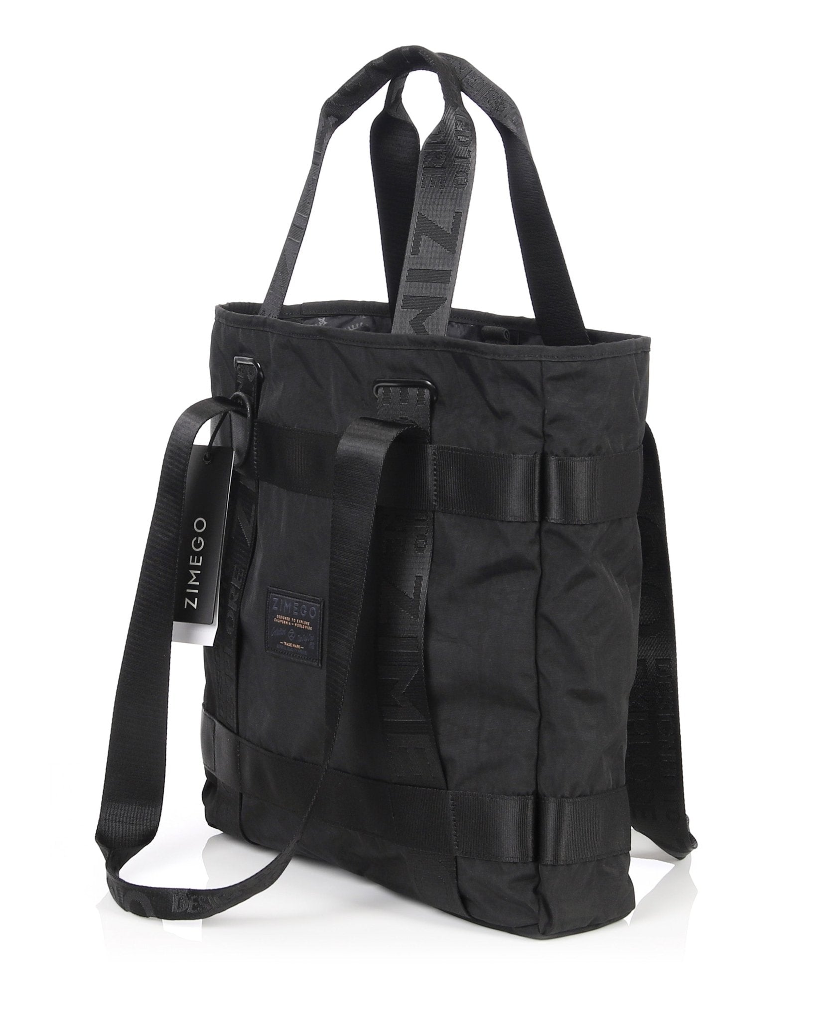 THE TWO WAY TOTE - Zimego Co. - THE TWO WAY TOTE - Unisex Tote - Black -