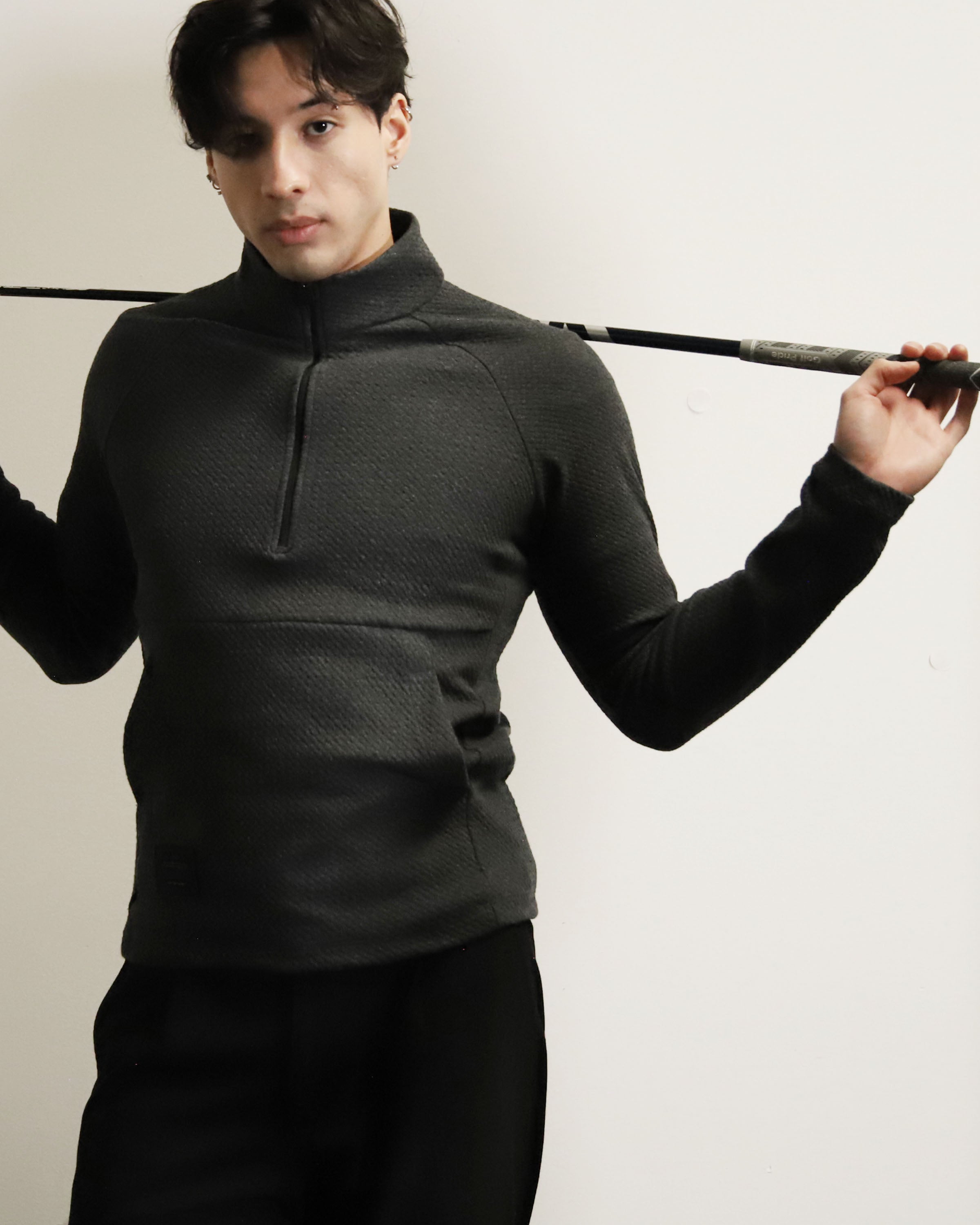 Slim Roadtripper Half Zip Pullover Sweatshirt (Charcoal) – Zimego Co.