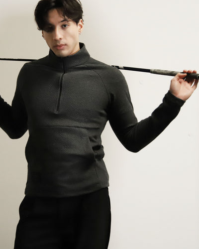 Slim Roadtripper Half Zip Pullover Sweatshirt (Charcoal)