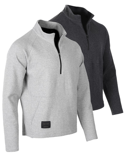 ZIMEGO Men's Slim Roadtripper Half Zip Pullover Sweatshirt Pack of 2