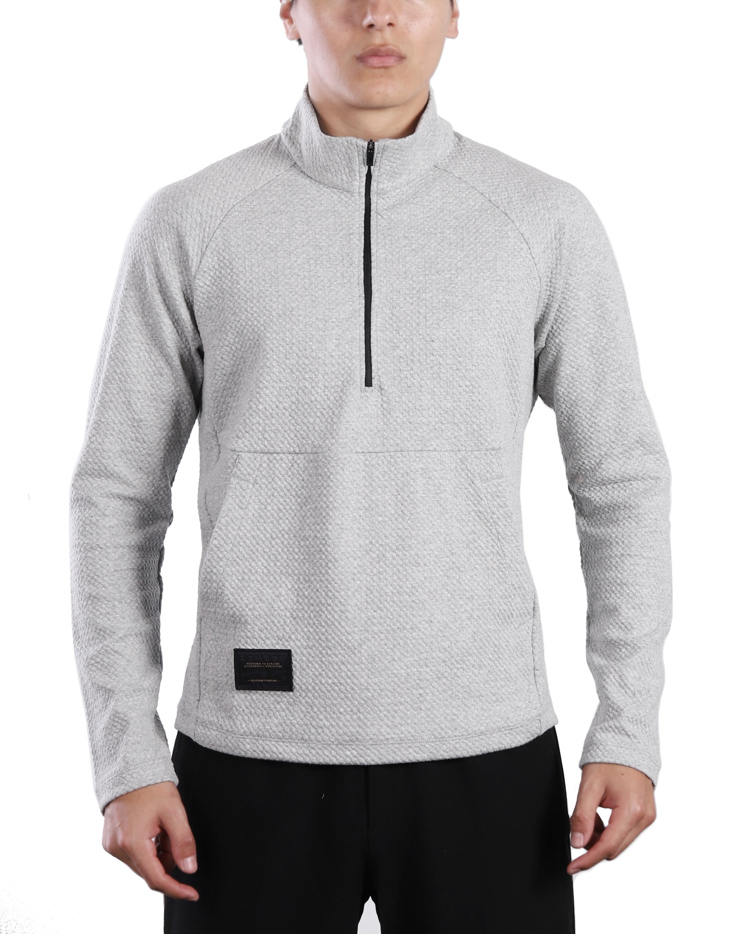 Slim Roadtripper Half Zip Pullover Sweatshirt (Heather Grey)