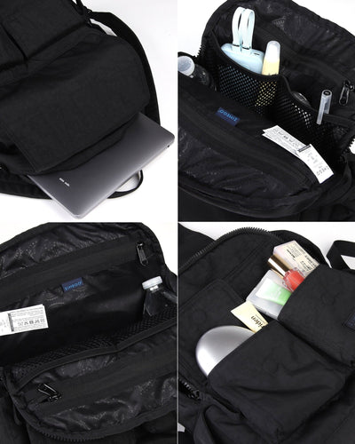 CARGO LAPTOP BACKPACK - Pre-Order (Black) - Zimego Co. Black CARGO LAPTOP BACKPACK - Detail View