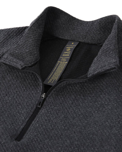 ZIMEGO Men's Slim Roadtripper Half Zip Pullover Long Sleeve Sweatshirt - Zimego Co. Charcoal Zip Up Neck View