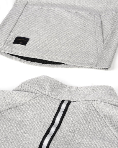 ZIMEGO Men's Slim Roadtripper Half Zip Pullover Long Sleeve Sweatshirt Heather Grey Detail View