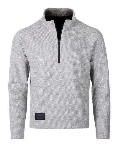 ZIMEGO Men's Slim Roadtripper Half Zip Pullover  Long Sleeve Sweatshirt Heather Grey Front View