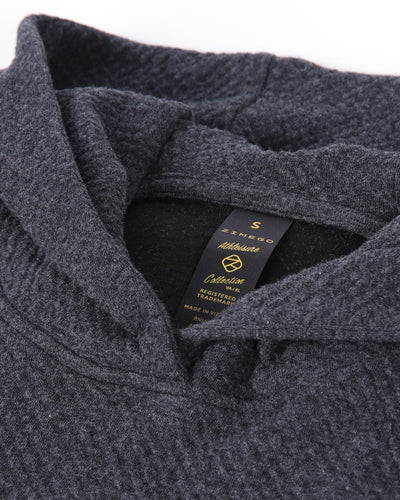 ZIMEGO Men's Slim Roadtripper Pullover Long Sleeve Hoodie Charcoal Neck Hood View
