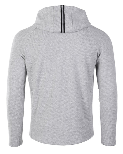 ZIMEGO Men's Slim Roadtripper Pullover Long Sleeve Hoodie Heather Grey Back View