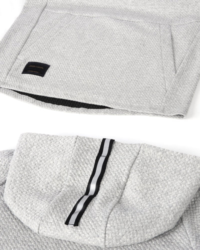ZIMEGO Men's Slim Roadtripper Pullover Long Sleeve Hoodie Heather Grey Detail View
